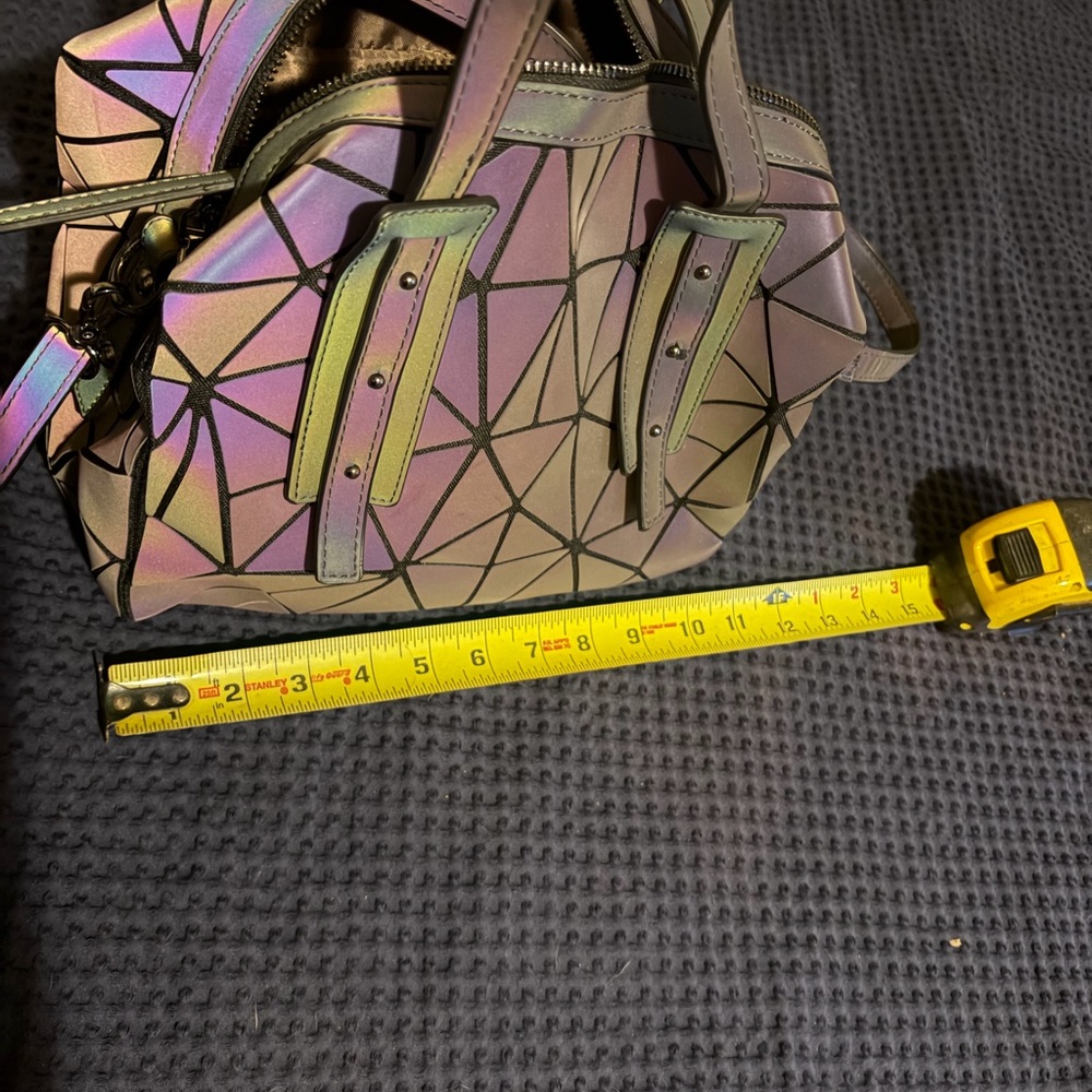 Geometric Patterned Iridescent Handbag - image 1
